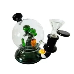7" Bonsai Mushroom Cloche Glass Bong | Black