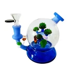 7" Bonsai Mushroom Cloche Glass Bong | Blue