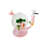 7" Bonsai Mushroom Cloche Glass Bong | Pink