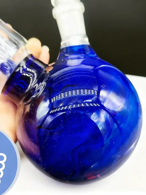 12″ Bubble Base Blue Glass Bong Tree Perc