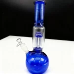 12″ Bubble Base Blue Glass Bong Tree Perc