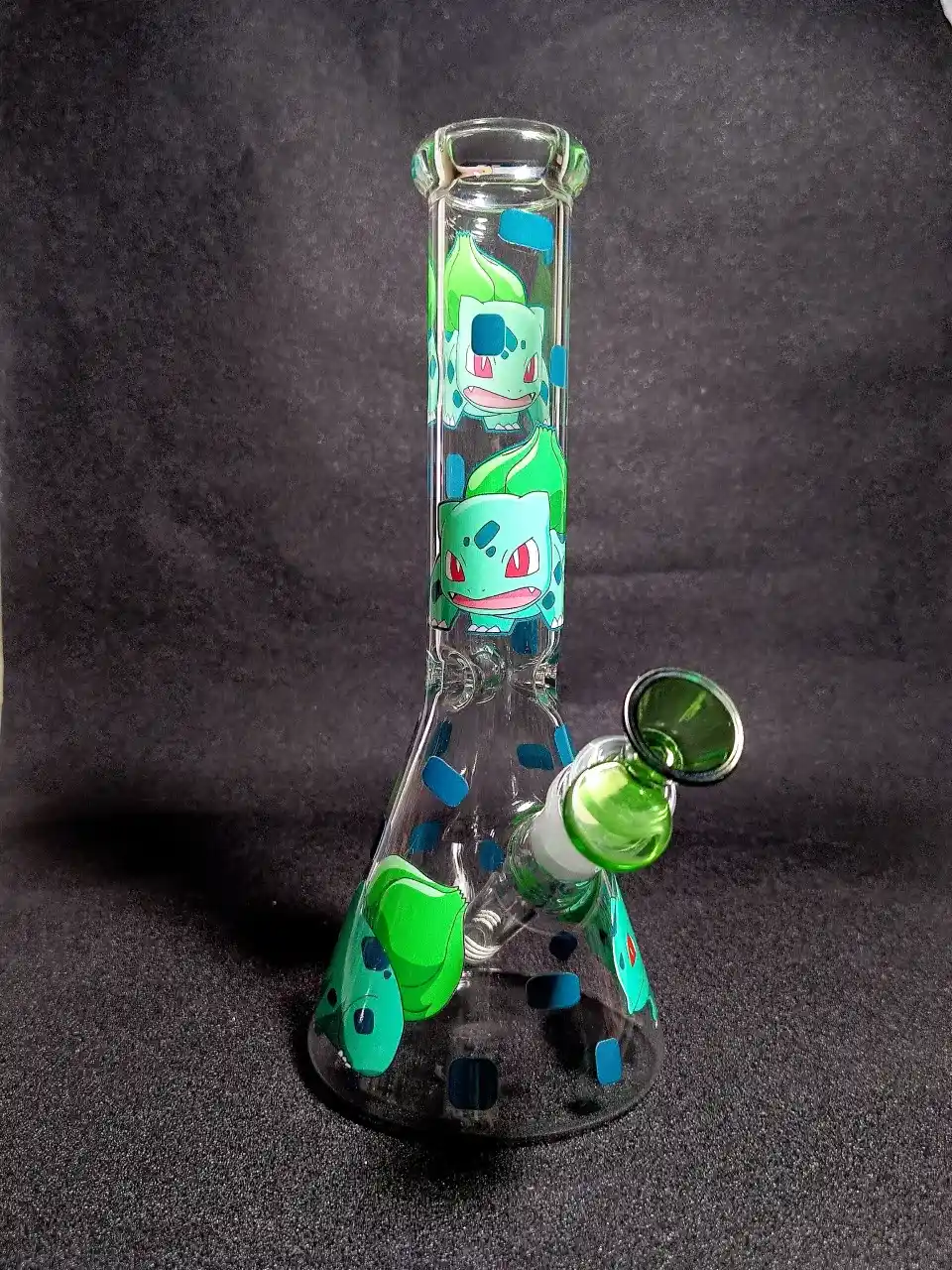 10" Bulbasaur Pokémon Grass-Type Nature Beaker Glass Bong