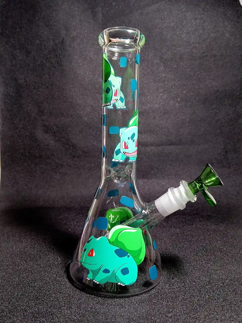 10" Bulbasaur Pokémon Grass-Type Nature Beaker Glass Bong