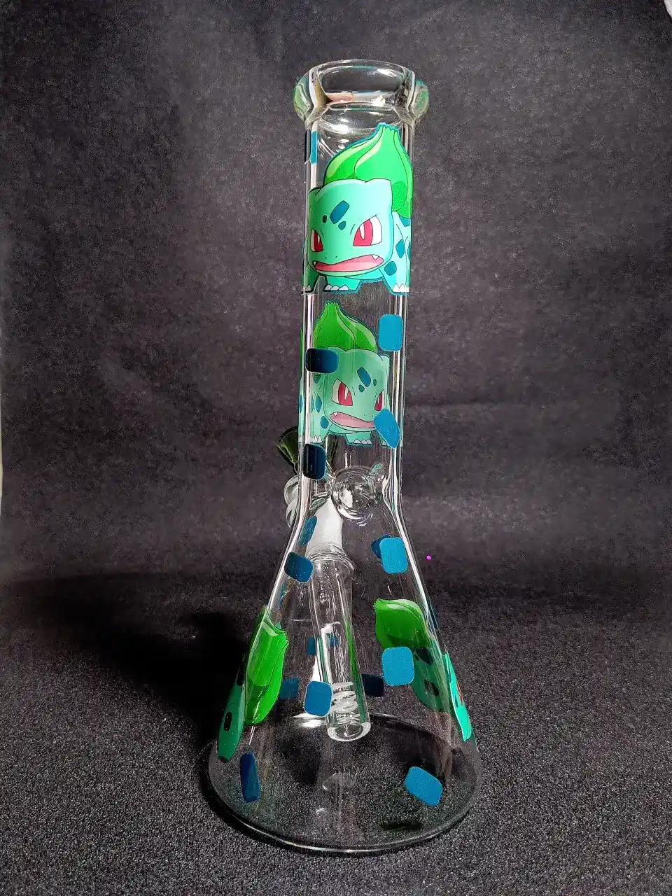 10" Bulbasaur Pokémon Grass-Type Nature Beaker Glass Bong