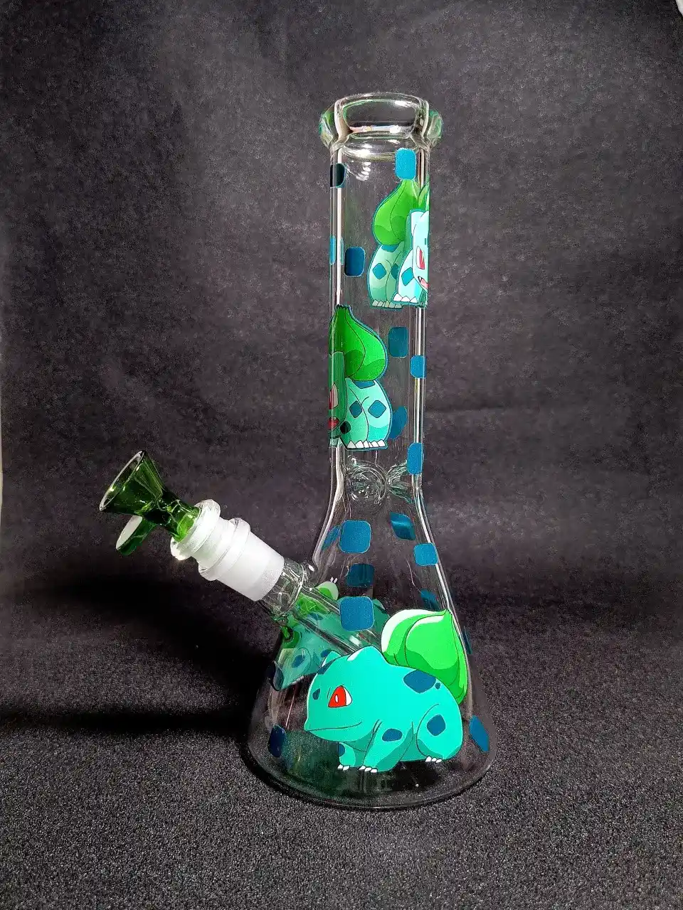10" Bulbasaur Pokémon Grass-Type Nature Beaker Glass Bong