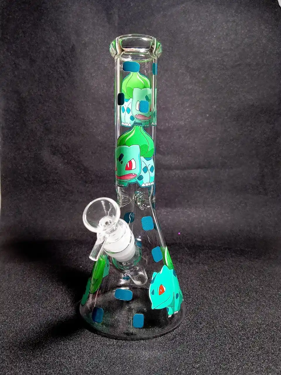 10" Bulbasaur Pokémon Grass-Type Nature Beaker Glass Bong