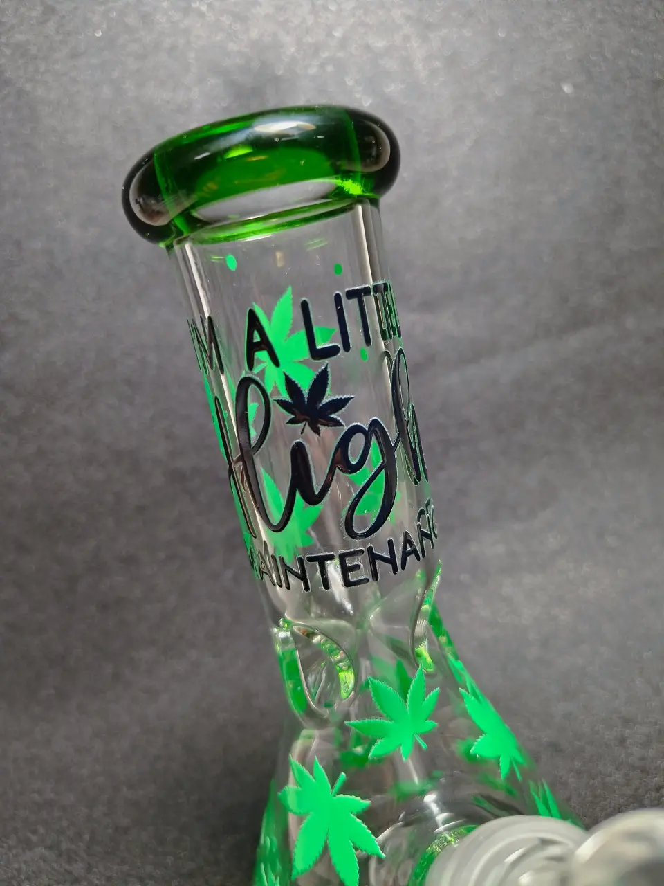 Cannabis Leaf Attitude Beaker Glass Bong