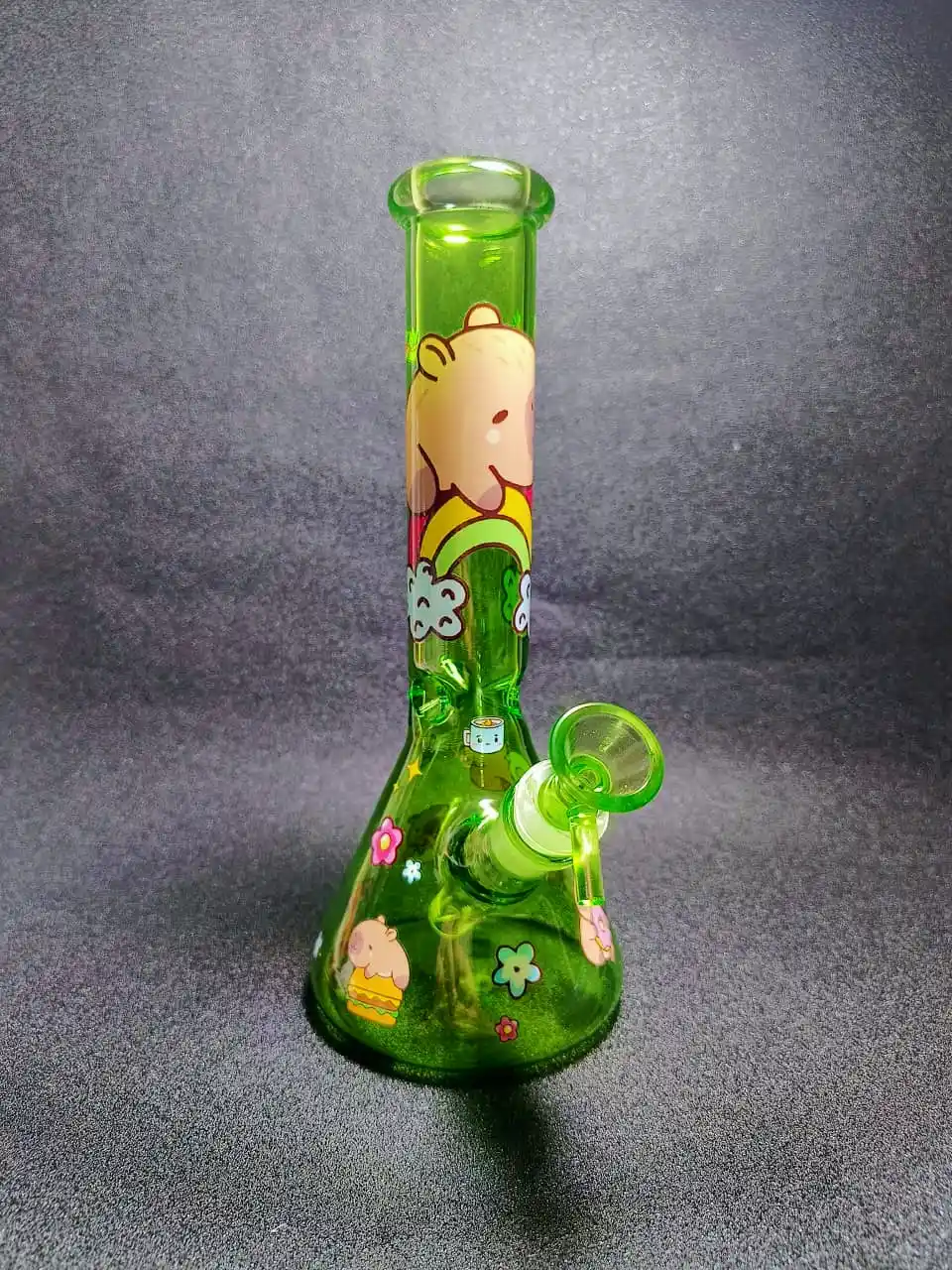 Capybara Chill Vibes Green Beaker Glass Bong