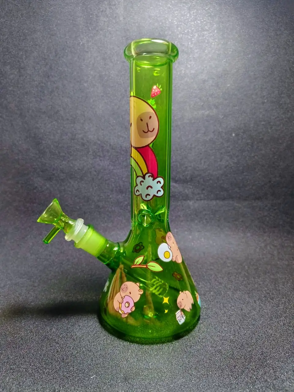 Capybara Chill Vibes Green Beaker Glass Bong