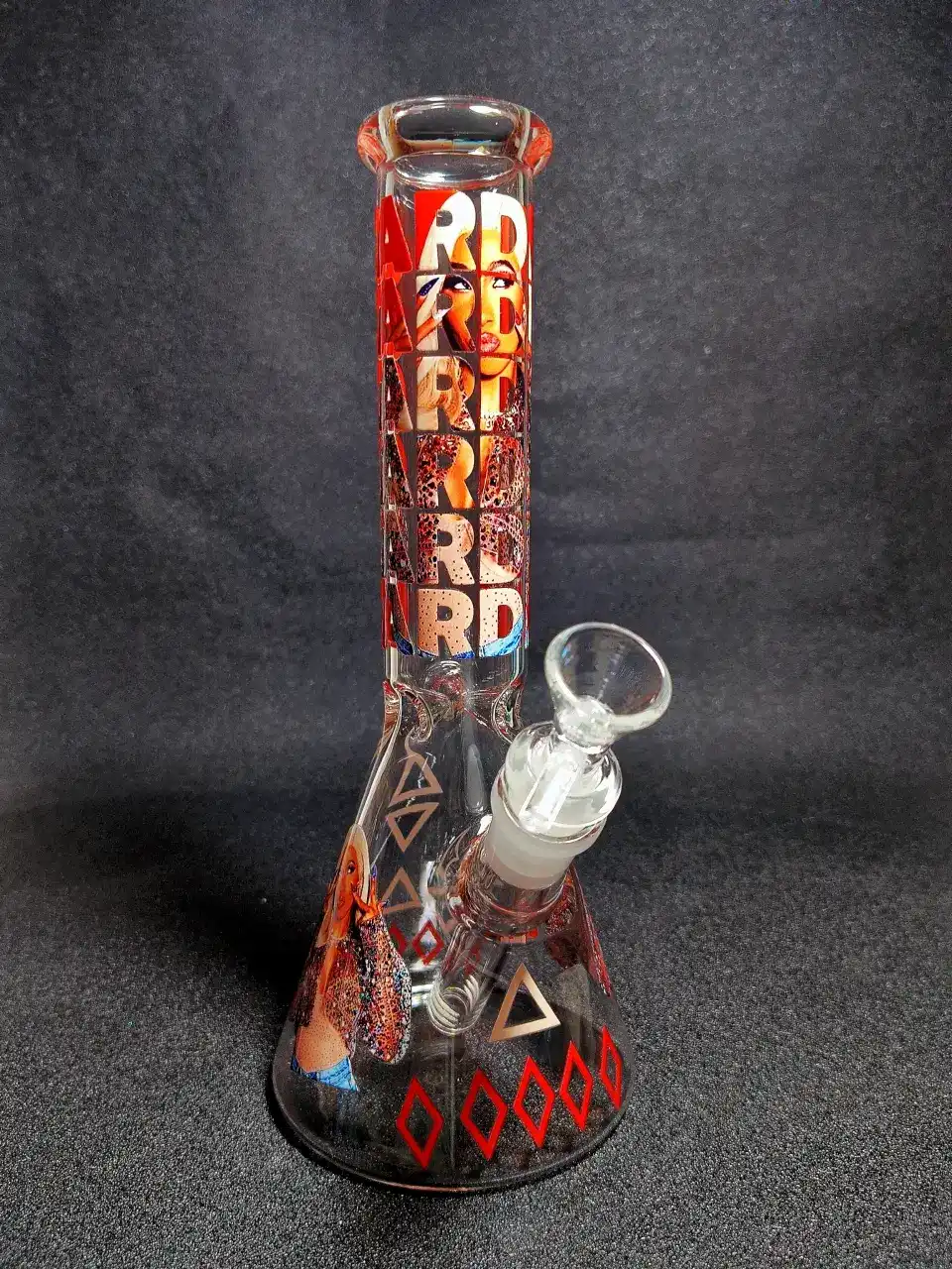 Cardi B Red Diamond Queen Beaker Glass Bong