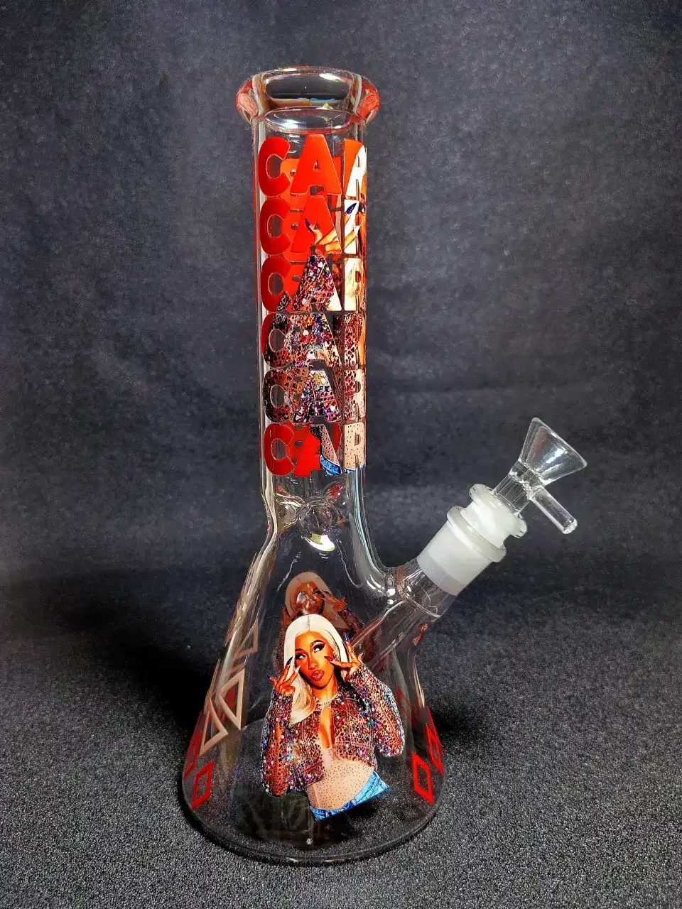 Cardi B Red Diamond Queen Beaker Glass Bong