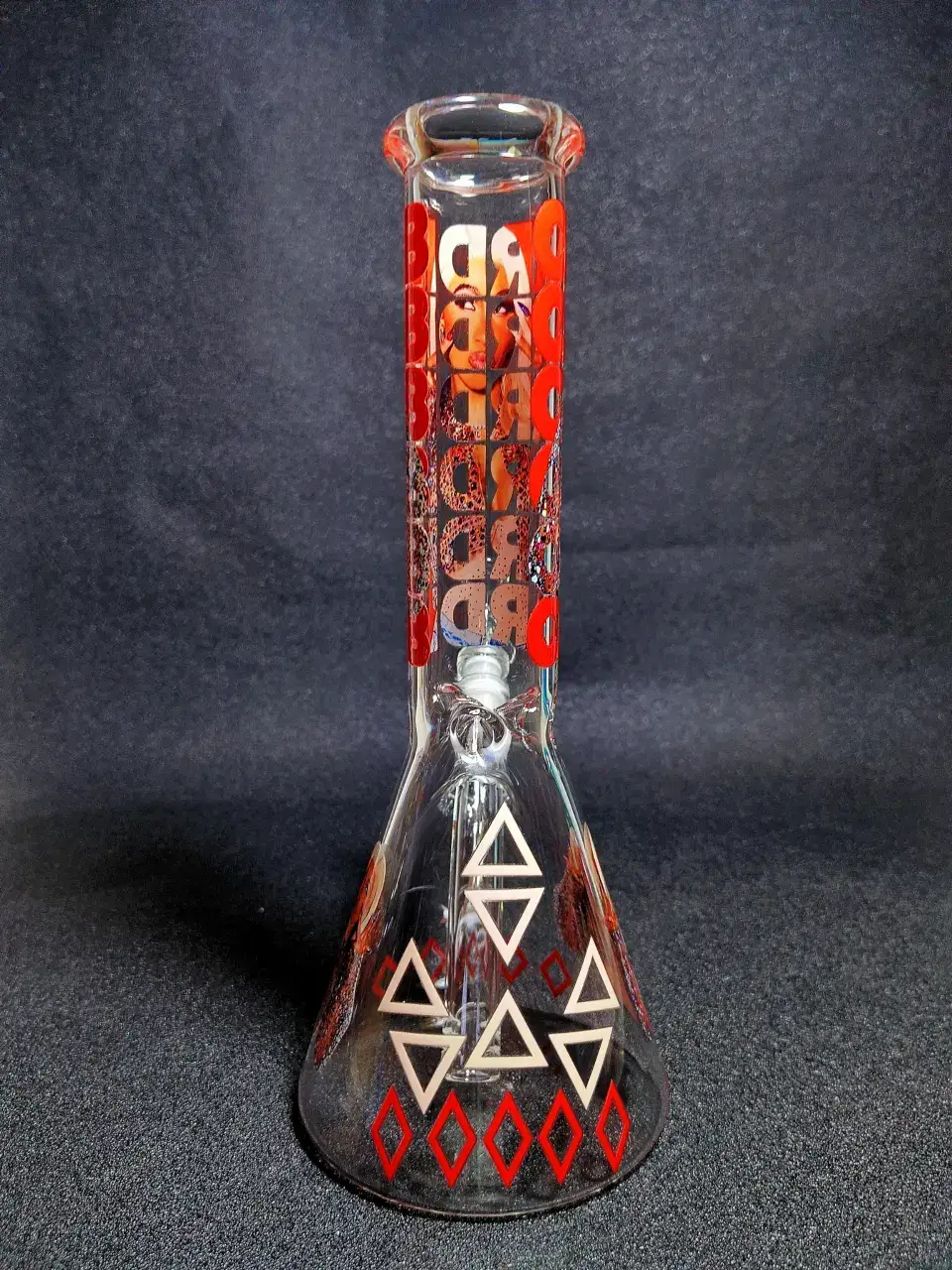 Cardi B Red Diamond Queen Beaker Glass Bong