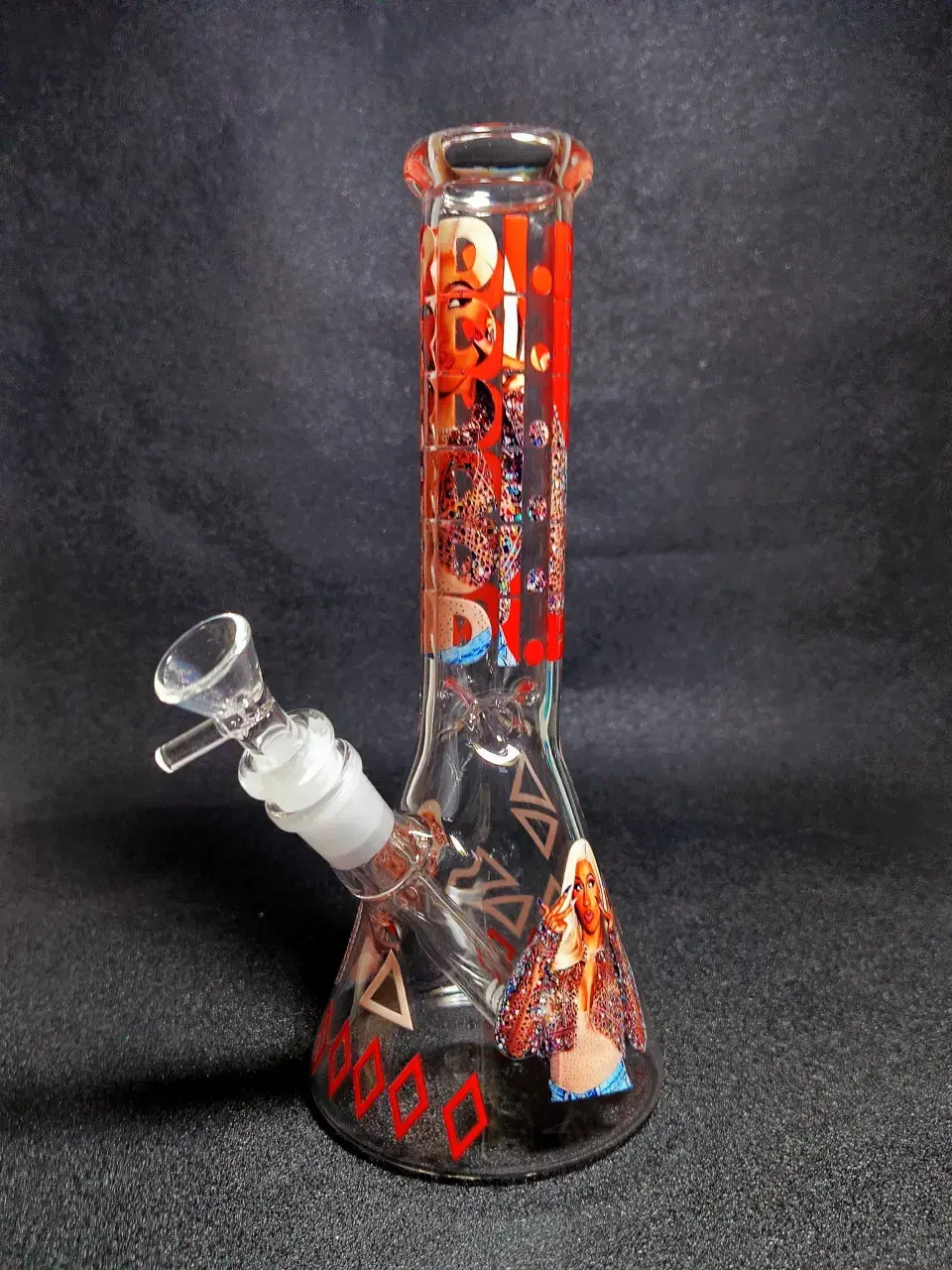 Cardi B Red Diamond Queen Beaker Glass Bong