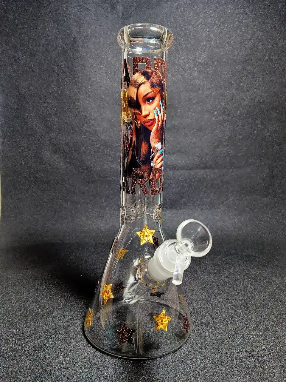 Cardi B Glamorous Queen Sparkling Stars Beaker Glass Bong