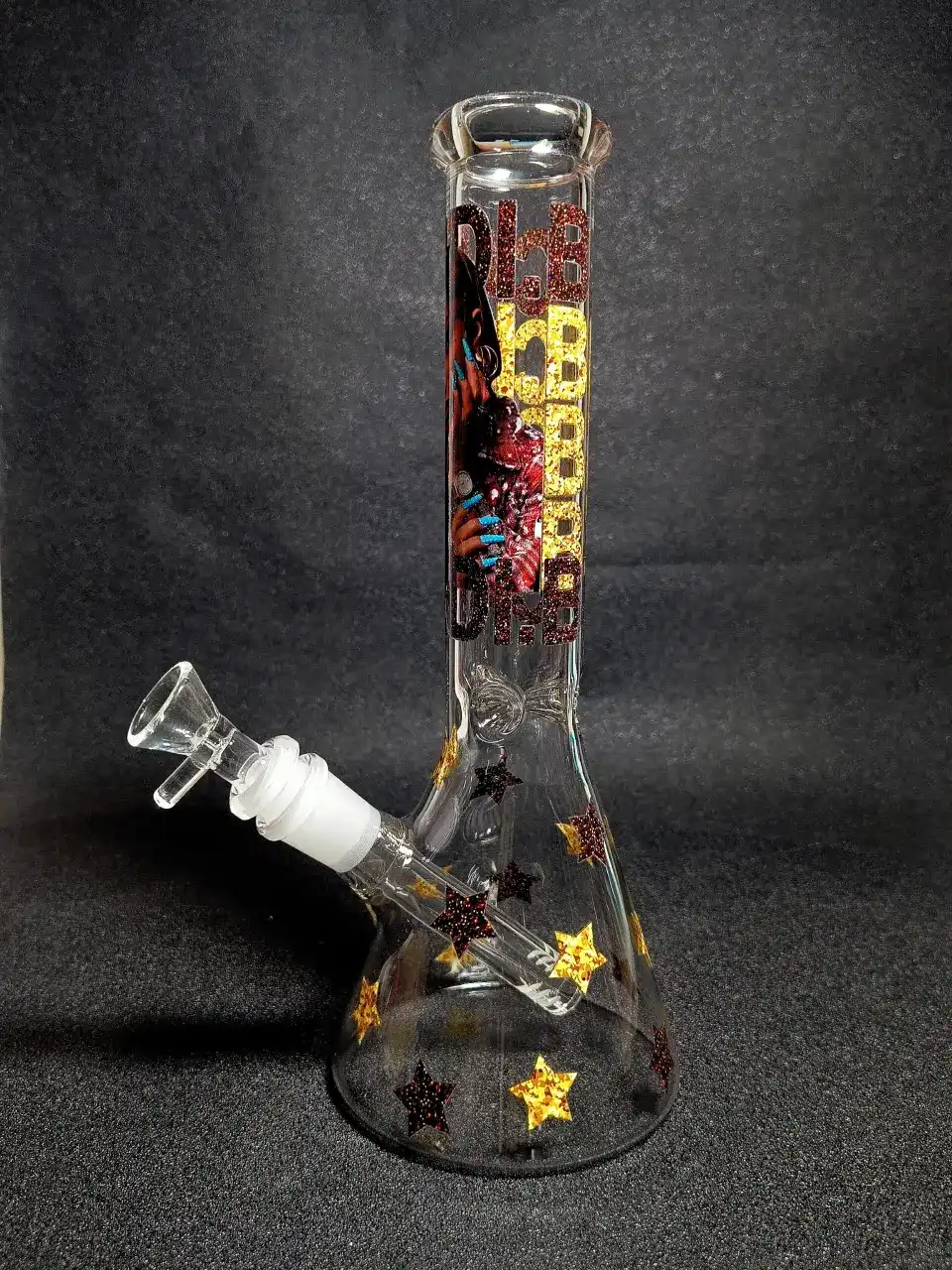 Cardi B Glamorous Queen Sparkling Stars Beaker Glass Bong