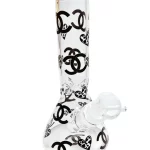 8" Chic Noir Chanel-Inspired Beaker Glass Bong