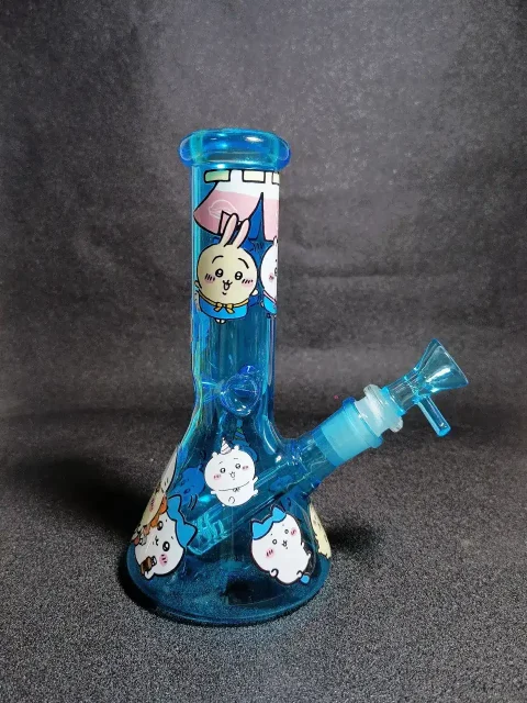 Chiikawa Hachiware Usagi Light Blue Beaker Glass Bong Chiikawa Hachiware Usagi Light Blue Beaker Glass Bong