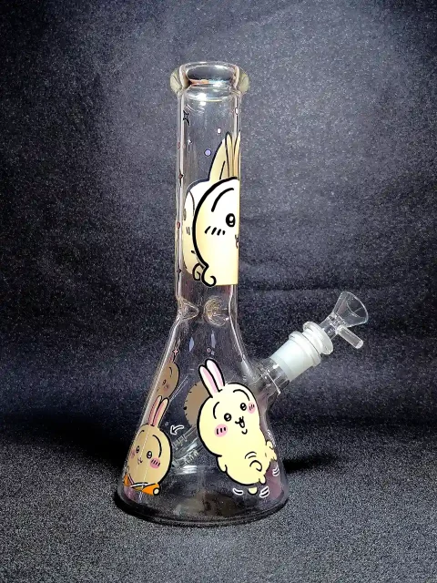 10″ Chiikawa Usagi Yaha! Anime Beaker Glass Bong 10" Chiikawa Usagi Yaha! Anime Beaker Glass Bong