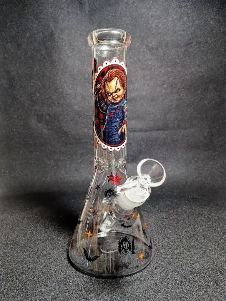 Chucky Horror Classic Red Star Beaker Glass Bong