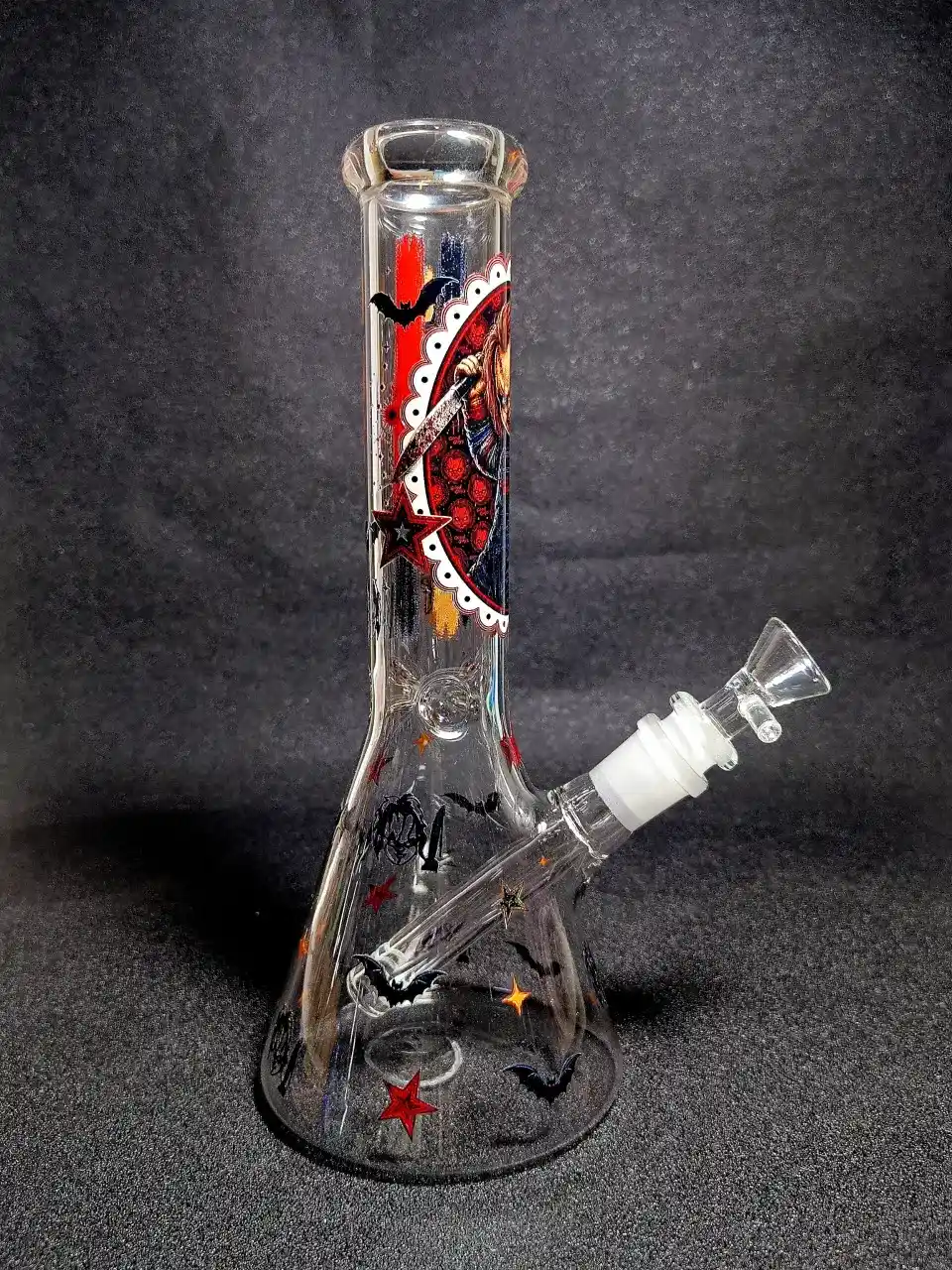Chucky Horror Classic Red Star Beaker Glass Bong
