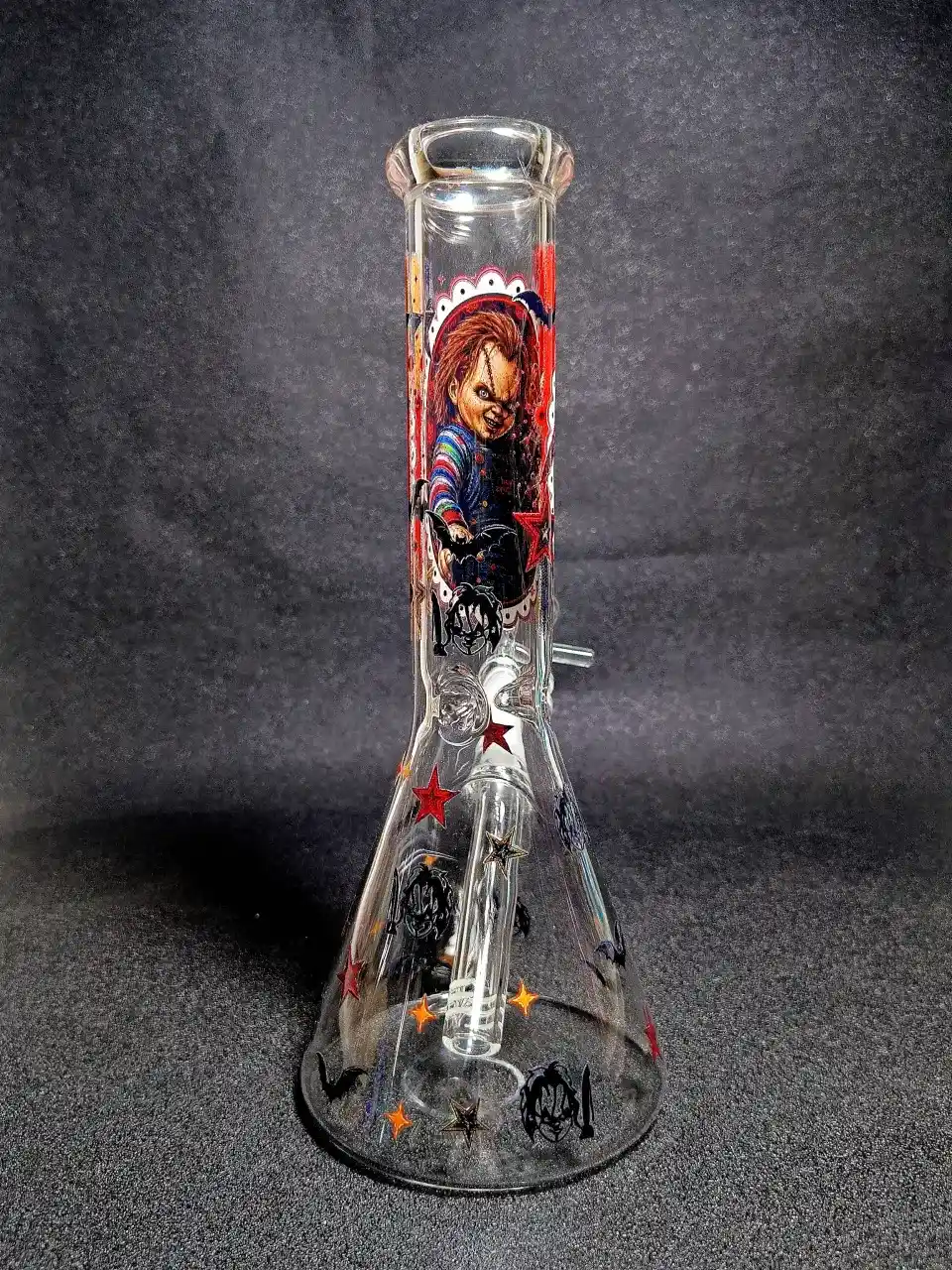Chucky Horror Classic Red Star Beaker Glass Bong
