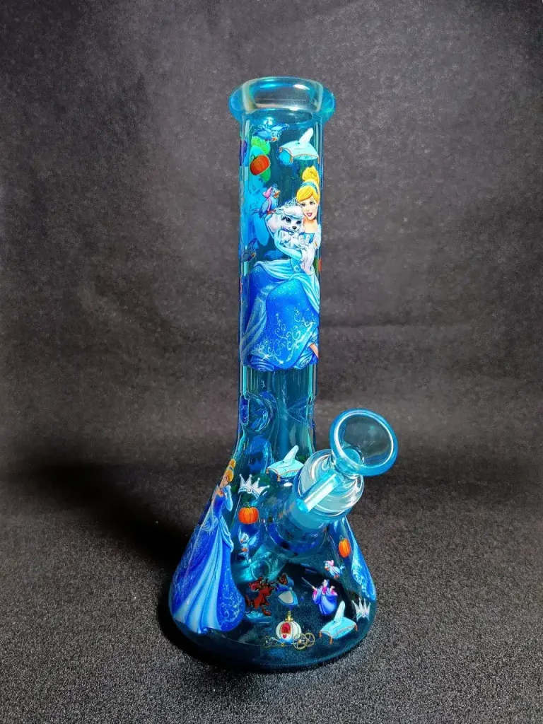 Cinderella Midnight Castle Blue Beaker Glass Bong