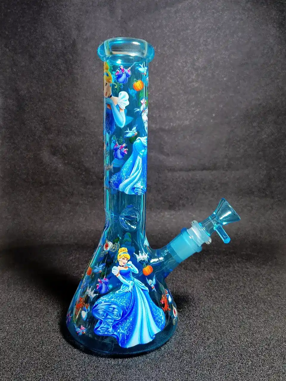 Cinderella Midnight Castle Blue Beaker Glass Bong