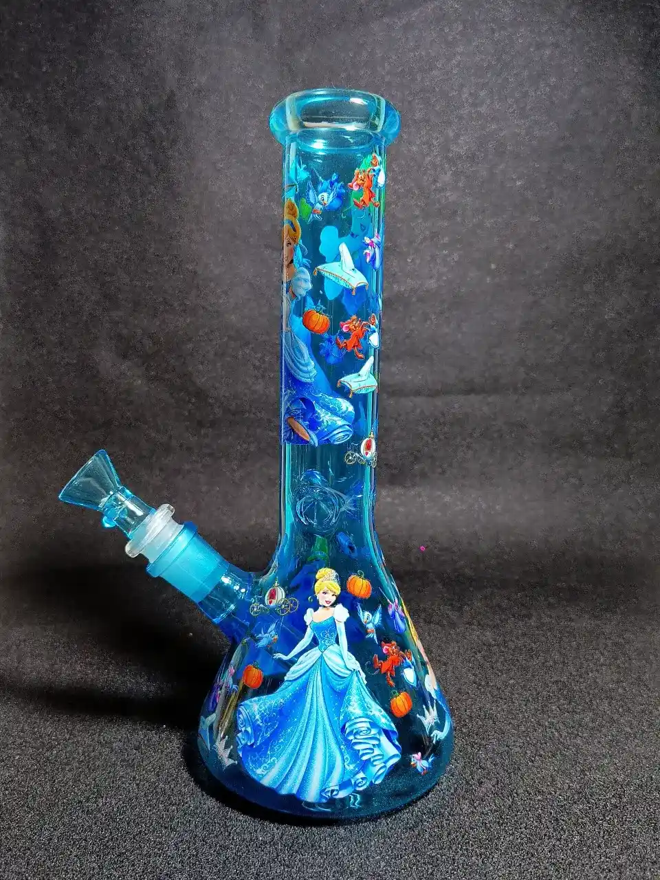 Cinderella Midnight Castle Blue Beaker Glass Bong
