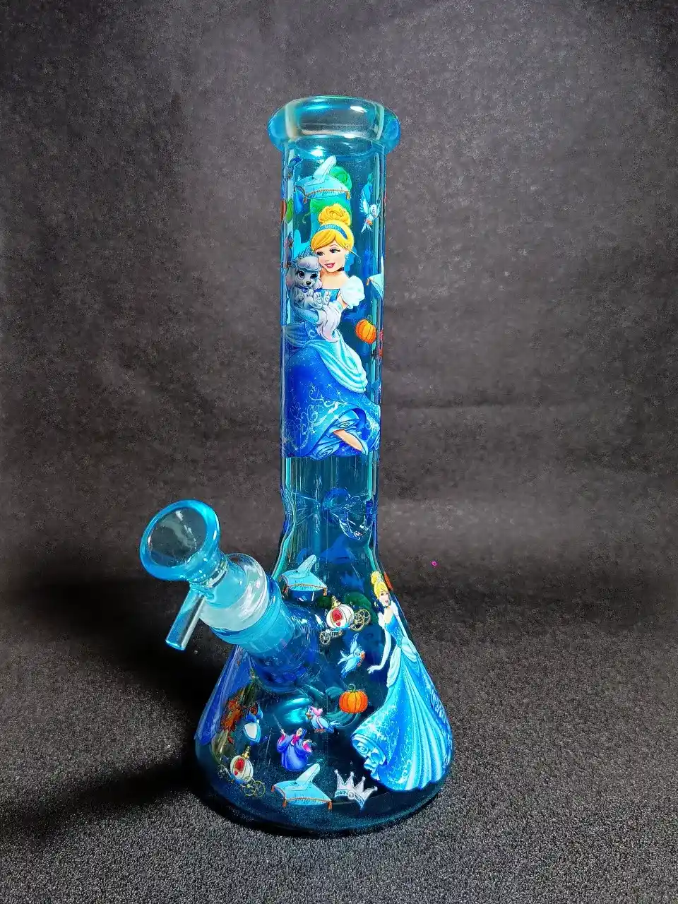 Cinderella Midnight Castle Blue Beaker Glass Bong