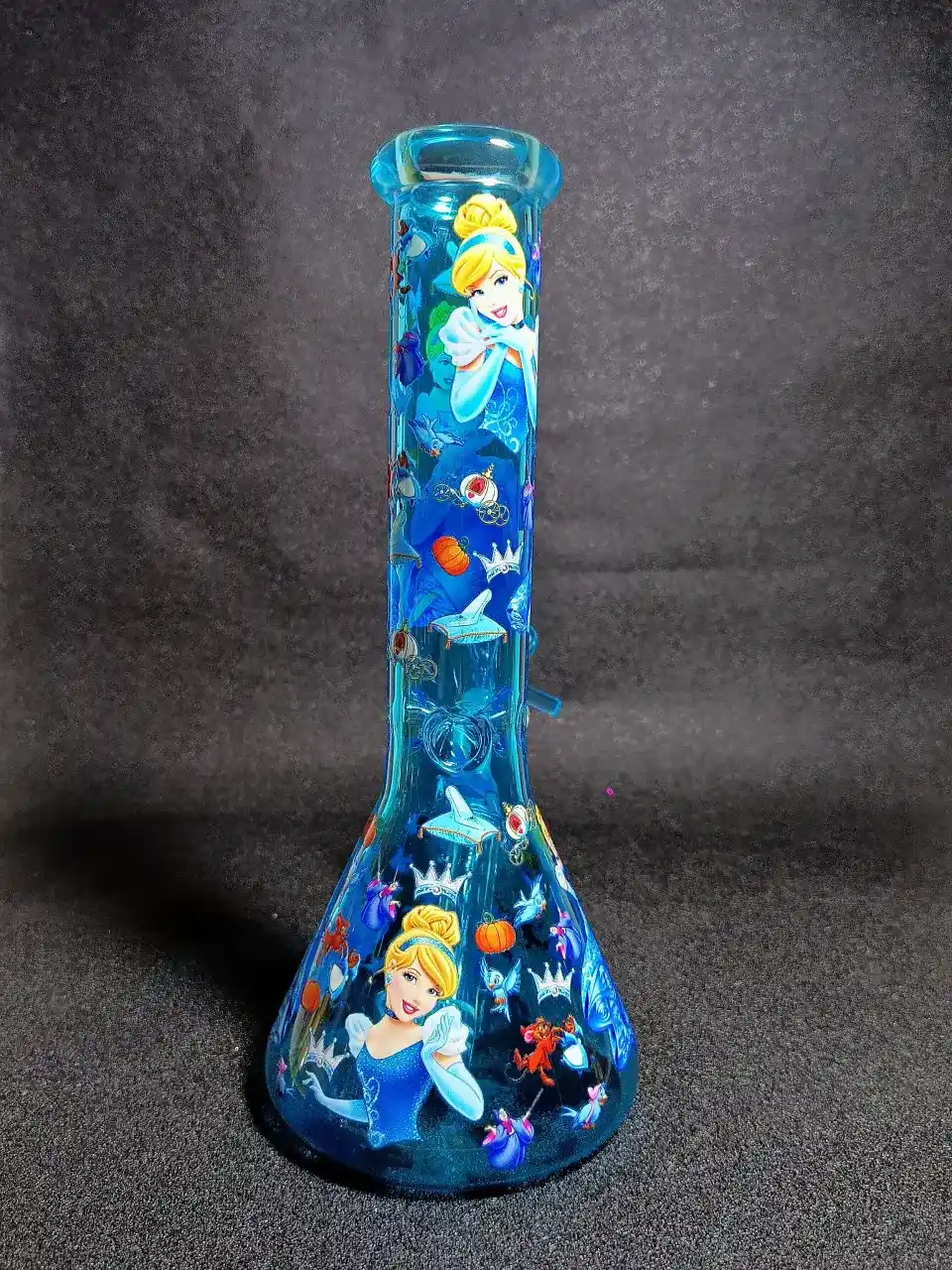 Cinderella Midnight Castle Blue Beaker Glass Bong