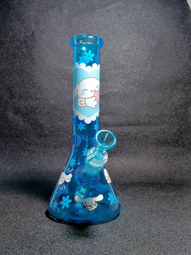 Cinnamoroll Blue Heart & Flowers Beaker Glass Bong