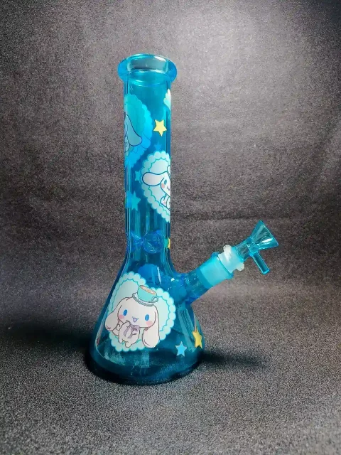 10″ Cinnamoroll Cloud & Starry Sky Beaker Glass Bong 10" Cinnamoroll Cloud & Starry Sky Beaker Glass Bong