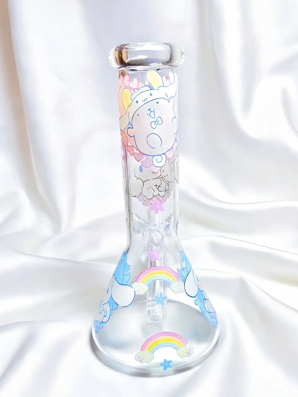 8" Cinnamoroll Rainbow Heart Beaker Glass Bong