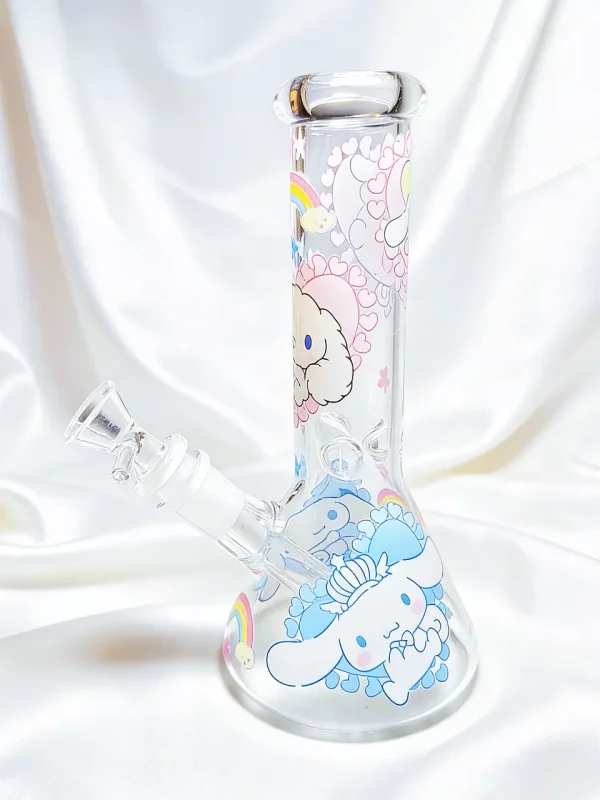 8" Cinnamoroll Rainbow Heart Beaker Glass Bong