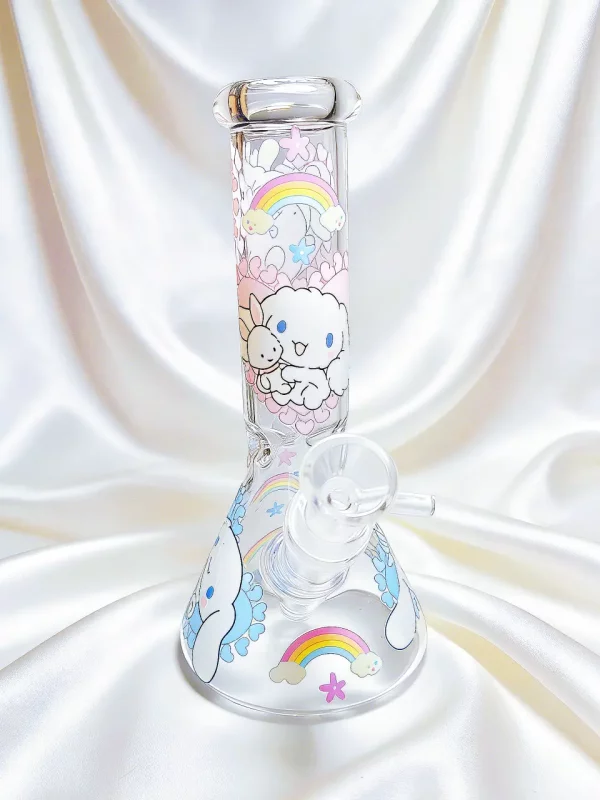8" Cinnamoroll Rainbow Heart Beaker Glass Bong