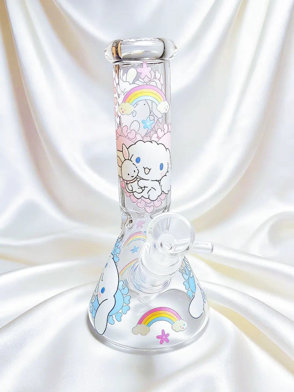8" Cinnamoroll Rainbow Heart Beaker Glass Bong