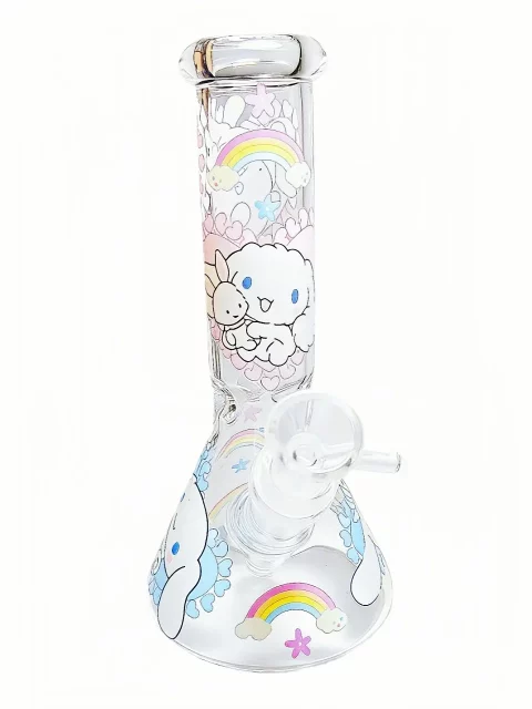 8" Cinnamoroll Rainbow Heart Beaker Glass Bong