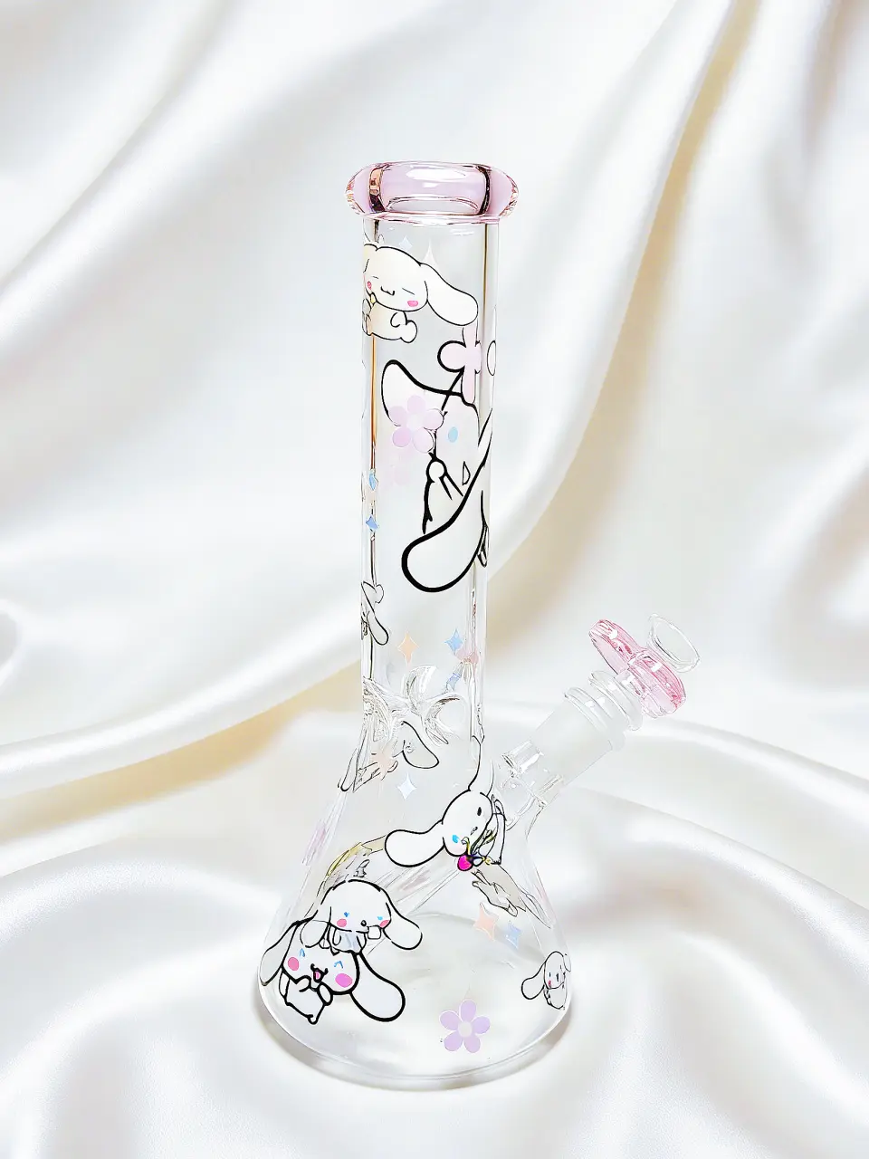 10" Cinnamoroll Cloudy Wishes Soft Pink Beaker Glass Bong