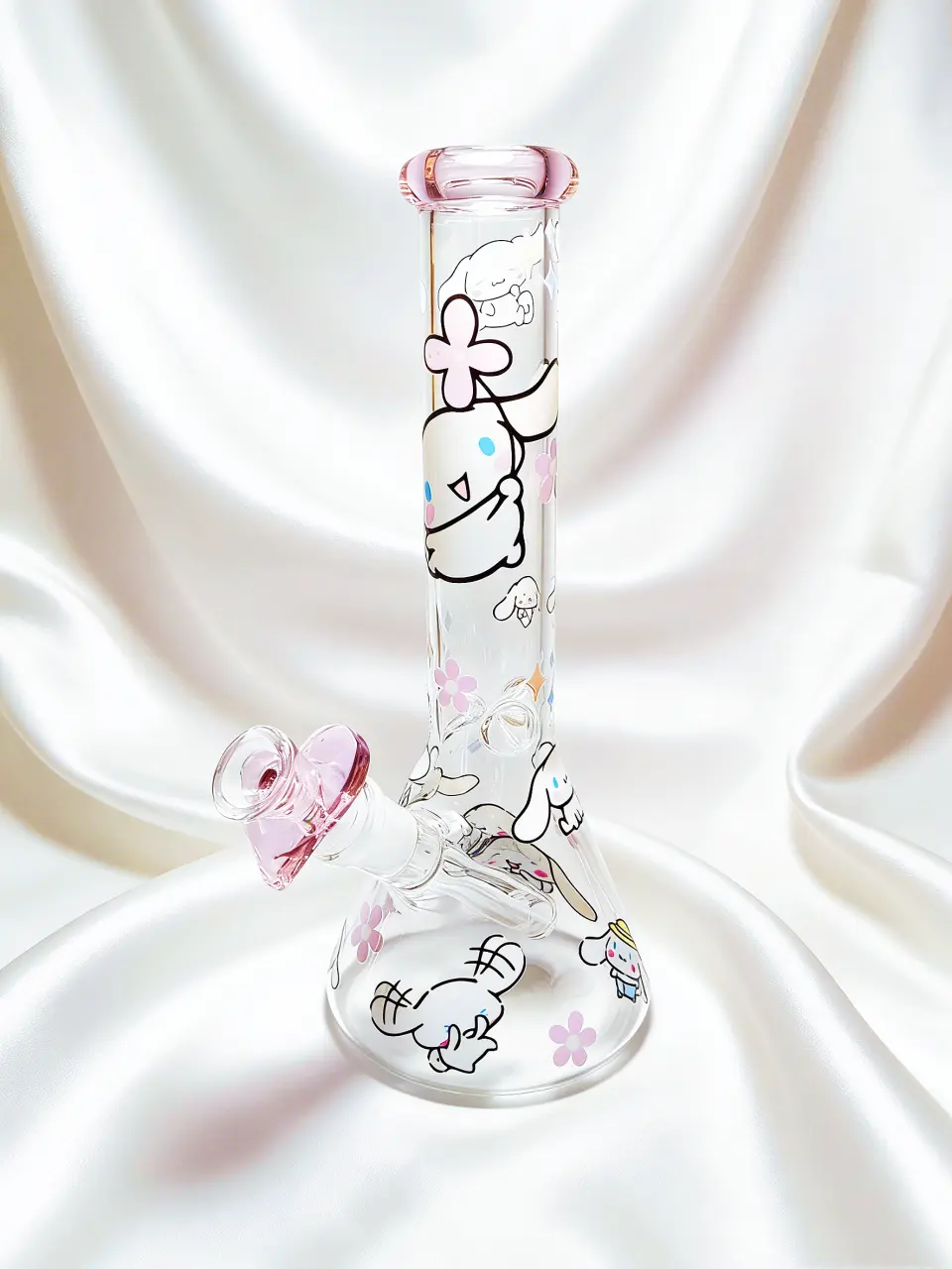10" Cinnamoroll Cloudy Wishes Soft Pink Beaker Glass Bong
