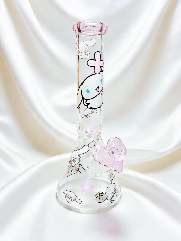 10" Cinnamoroll Cloudy Wishes Soft Pink Beaker Glass Bong