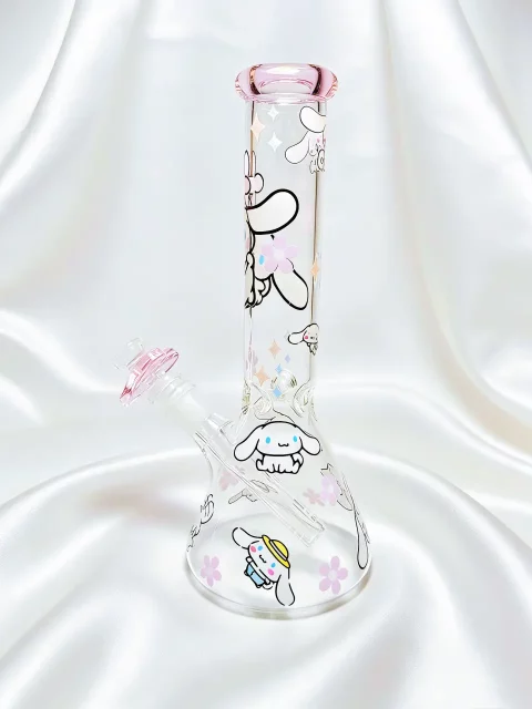 10″ Cinnamoroll Cloudy Wishes Soft Pink Beaker Glass Bong 10" Cinnamoroll Cloudy Wishes Soft Pink Beaker Glass Bong