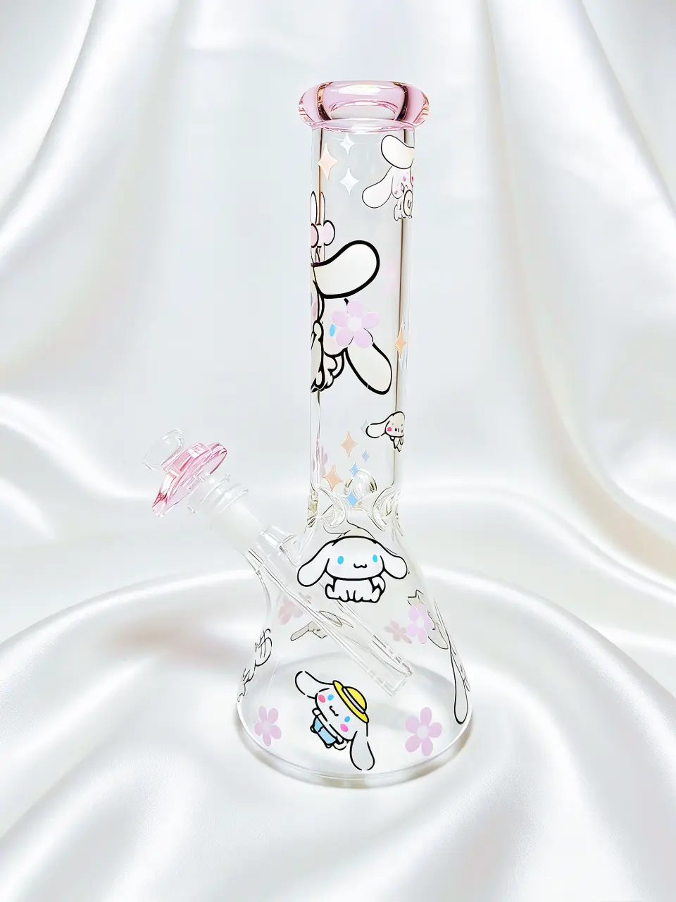 10" Cinnamoroll Cloudy Wishes Soft Pink Beaker Glass Bong