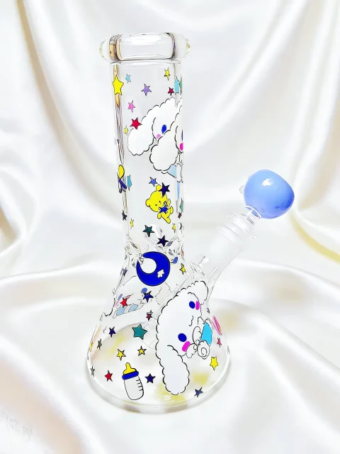 8″ Cinnamoroll Dreamy Cloud Beaker Glass Bong 8" Cinnamoroll Dreamy Cloud Beaker Glass Bong