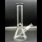 10″ Classic Clear Beaker Glass Bong with Colored Rim