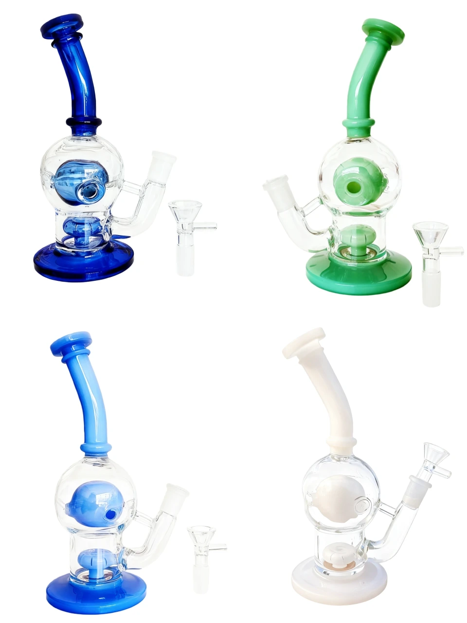 7" Colorful Mini Glass Bong Dab Rig