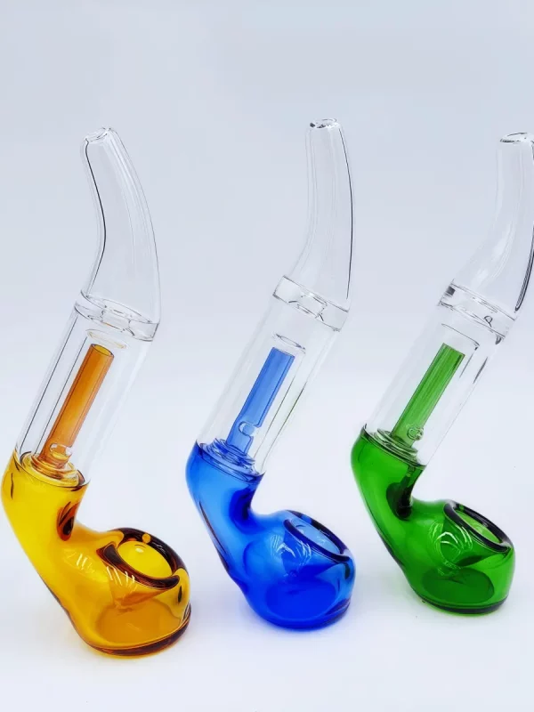 6" Colorful Sherlock Glass Pipe with Perc
