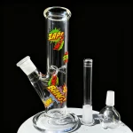 8" Comic Pop Straight Tube Glass Bong
