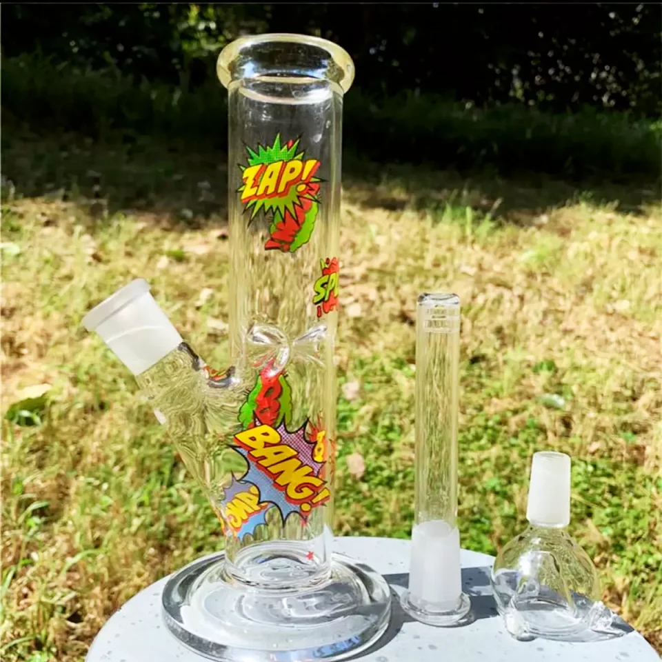 8" Comic Pop Straight Tube Glass Bong