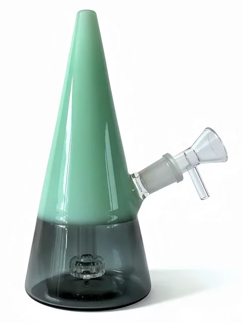 7" Jade Green Steeple Bong with Disc Perc