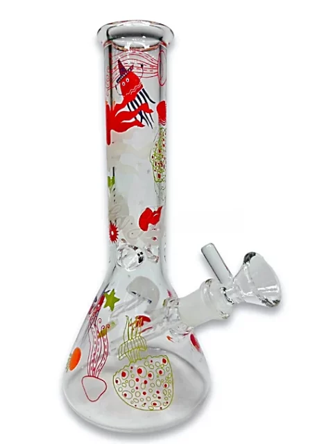 8" Coral Reef Dream – Glow-in-the-Dark Jellyfish Beaker Bong